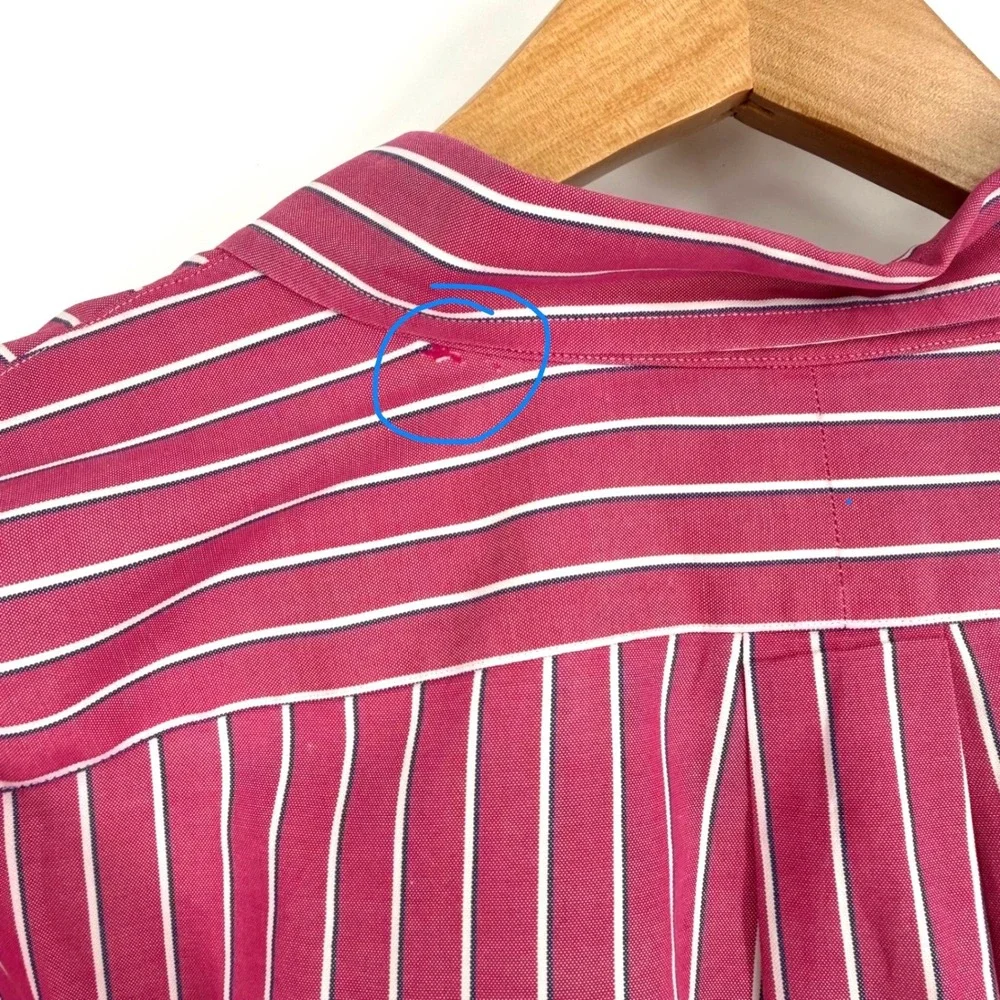 Vtg Polo Ralph Lauren Mens XL Pink White Stripes Preppy Pony 90s Academia READ